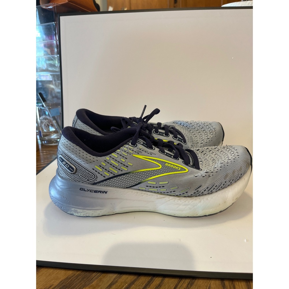 Brooks Glycerin 20 Womens Running Shoes Grey Navy Neon Yellow DNA LOFT v3